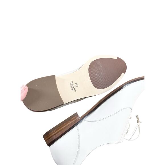 Cole Haan Shoes Womens Size 8.5 Cream White Oxfords Lace Preppy Modern Classic - Picture 5 of 9